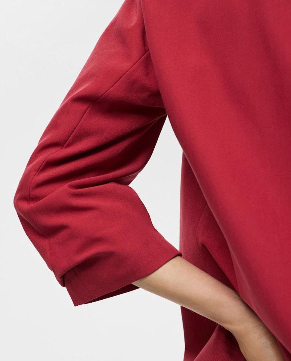 Blazer de mujer con mangas 3/4 y cuellos de solapa - Pieces - Rojo Rojo-3