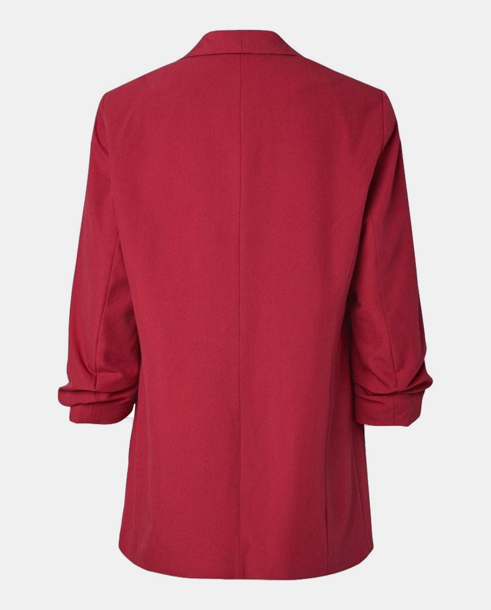Blazer de mujer con mangas 3/4 y cuellos de solapa - Pieces - Rojo Rojo-5