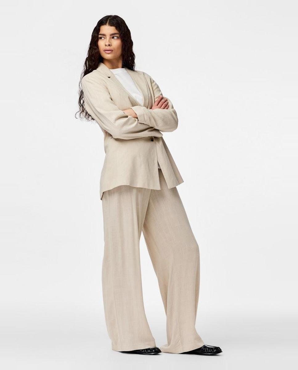 Blazer de linho Bege-3
