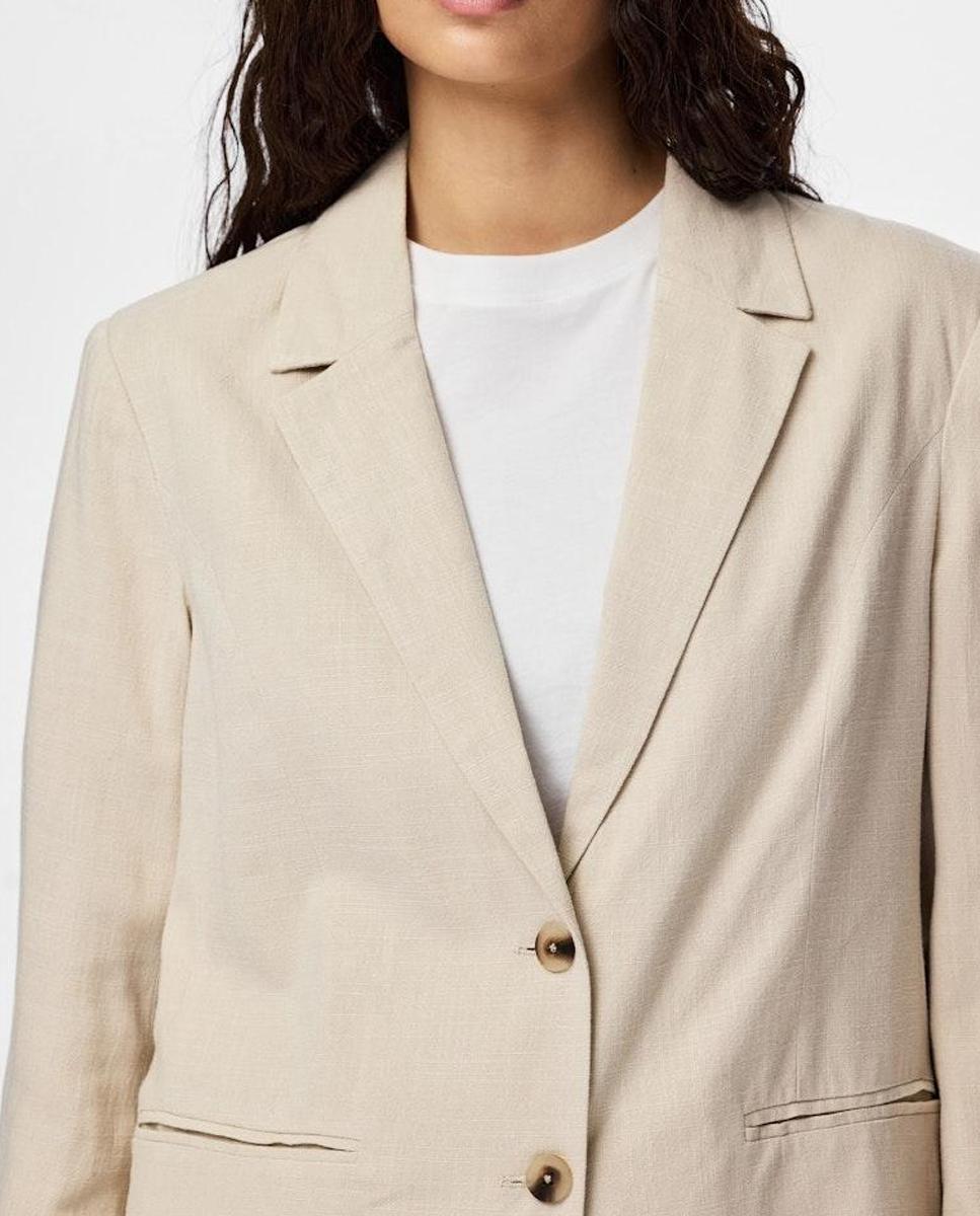 Blazer de linho Bege-4
