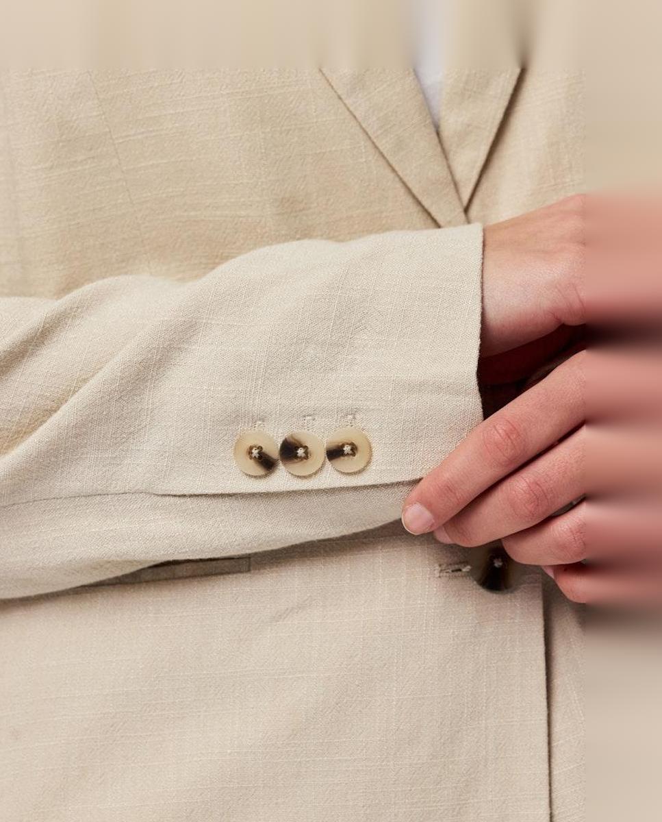Blazer de linho Bege-5