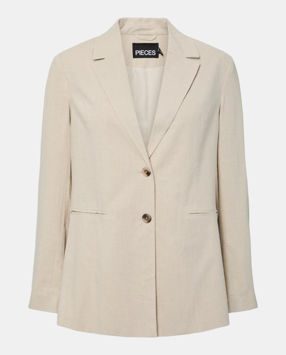 Blazer de linho Bege-6