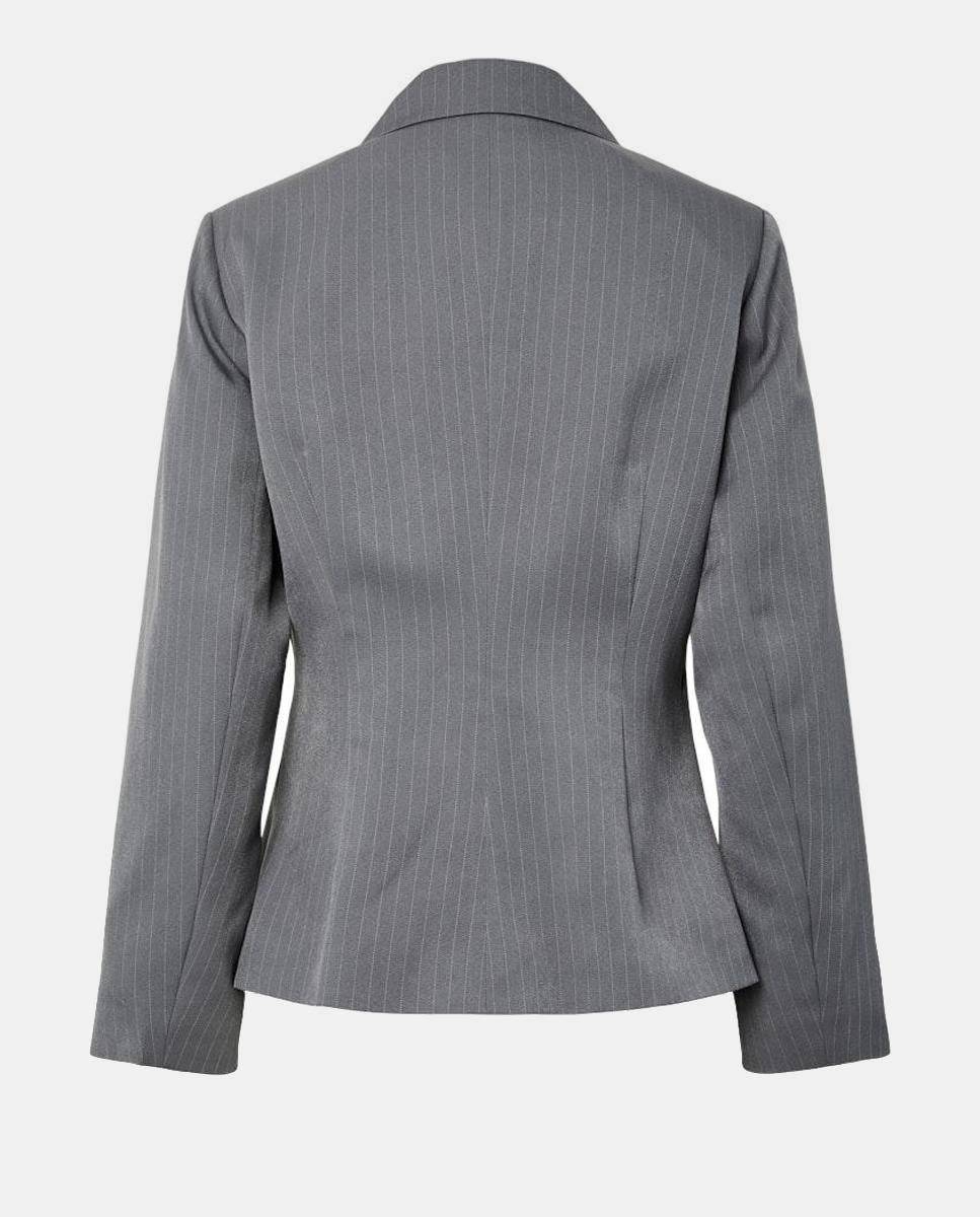 Blazer Assimétrico com Risca Diplomática Cinzento-6