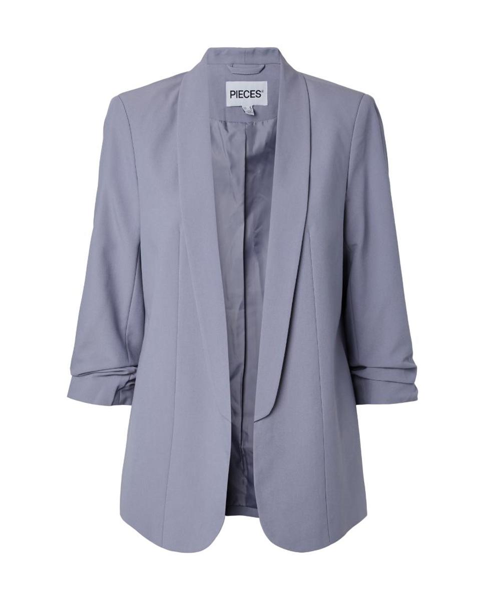 Blazer com mangas 3/4 e gola de lapela Azul-claro-5