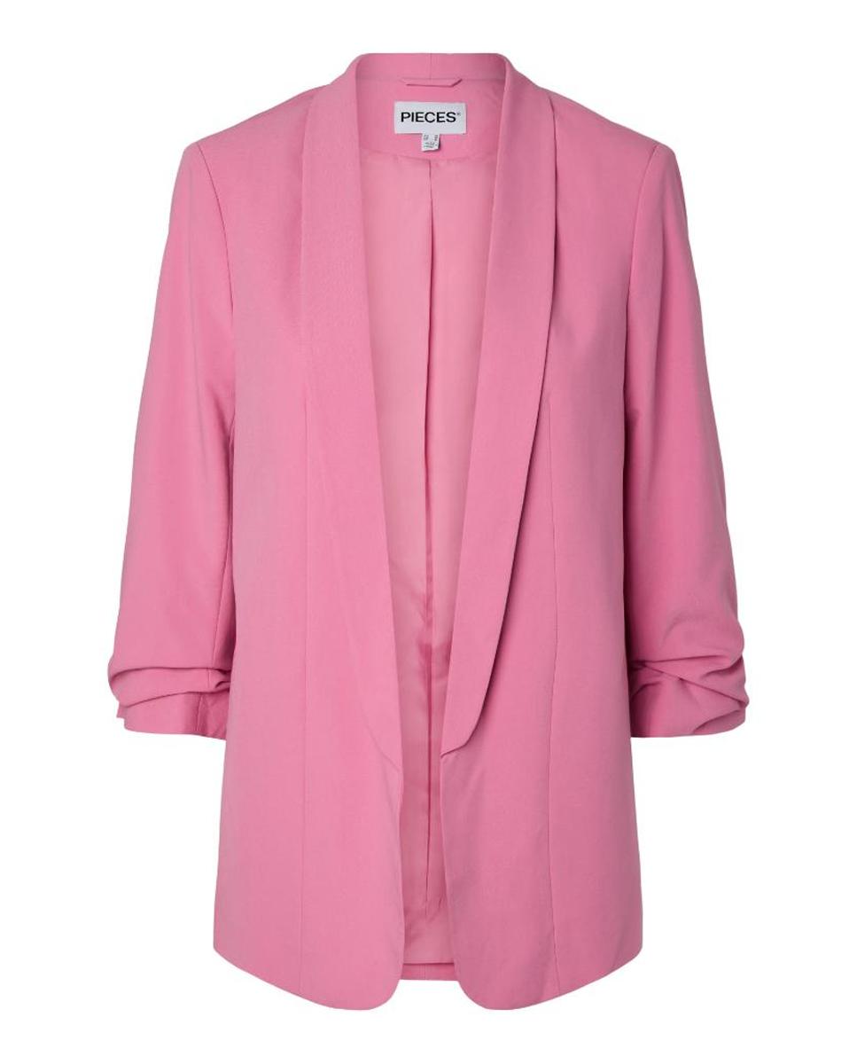 Blazer com mangas 3/4 e gola de lapela Rosa-5