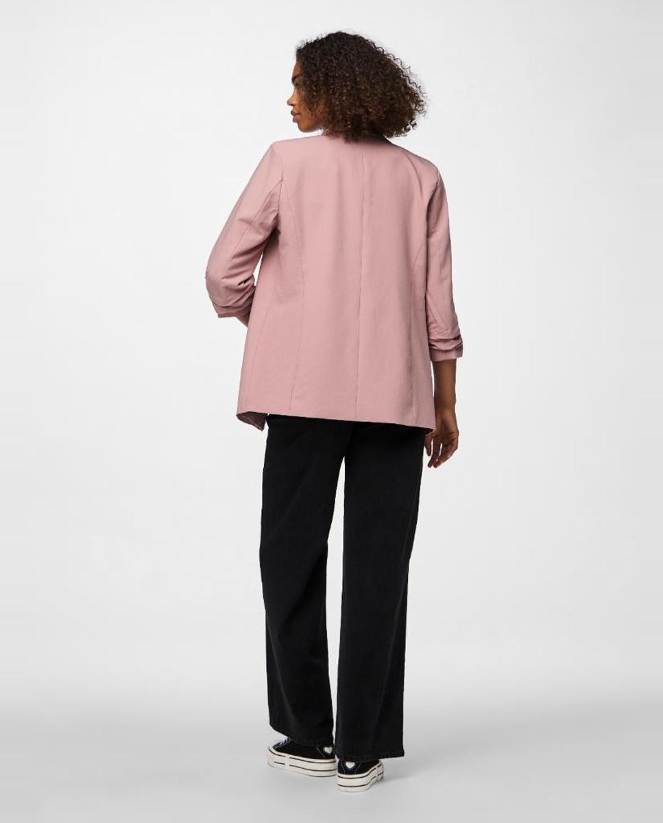 Blazer com mangas 3/4 e gola de lapela Rosa-claro-2