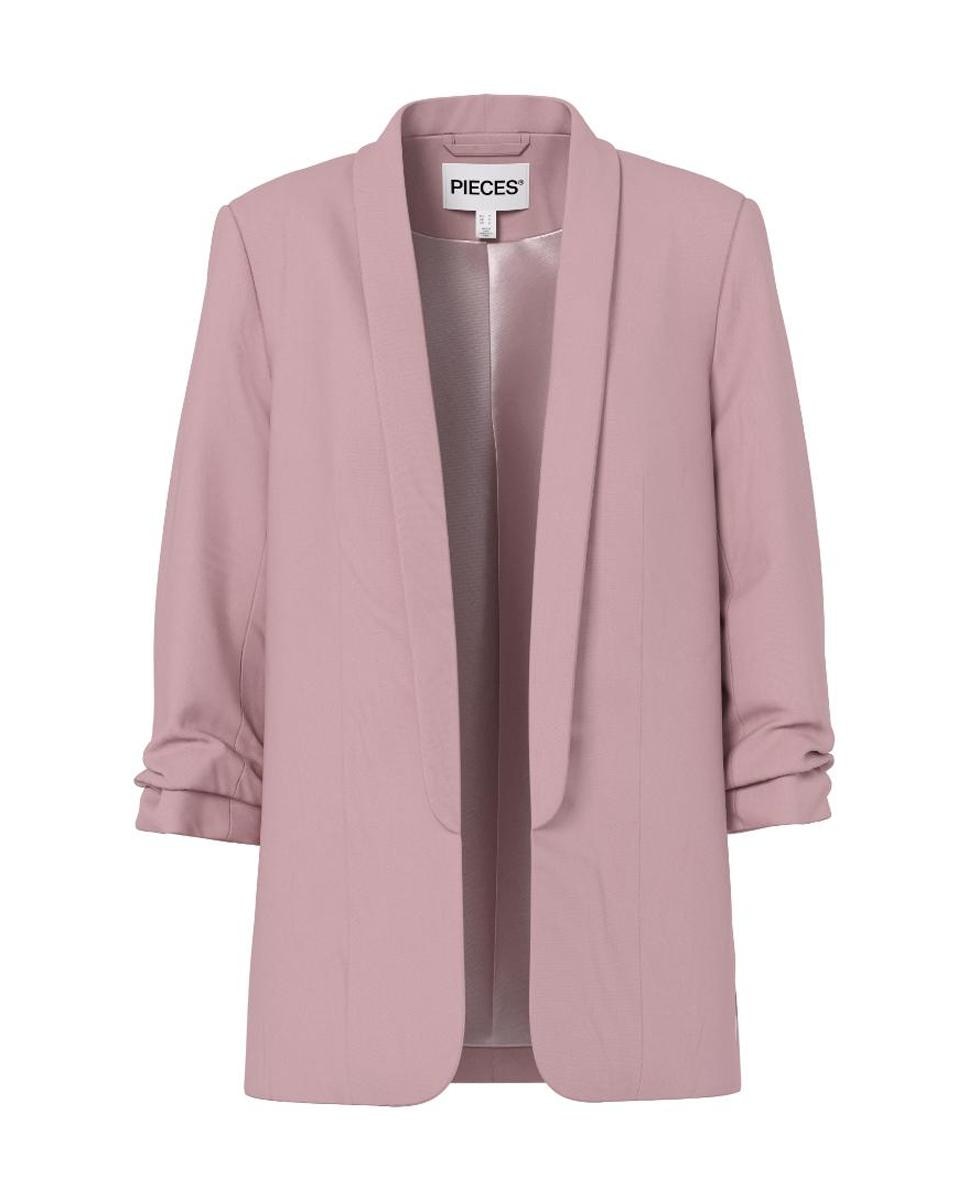 Blazer com mangas 3/4 e gola de lapela Rosa-claro-4