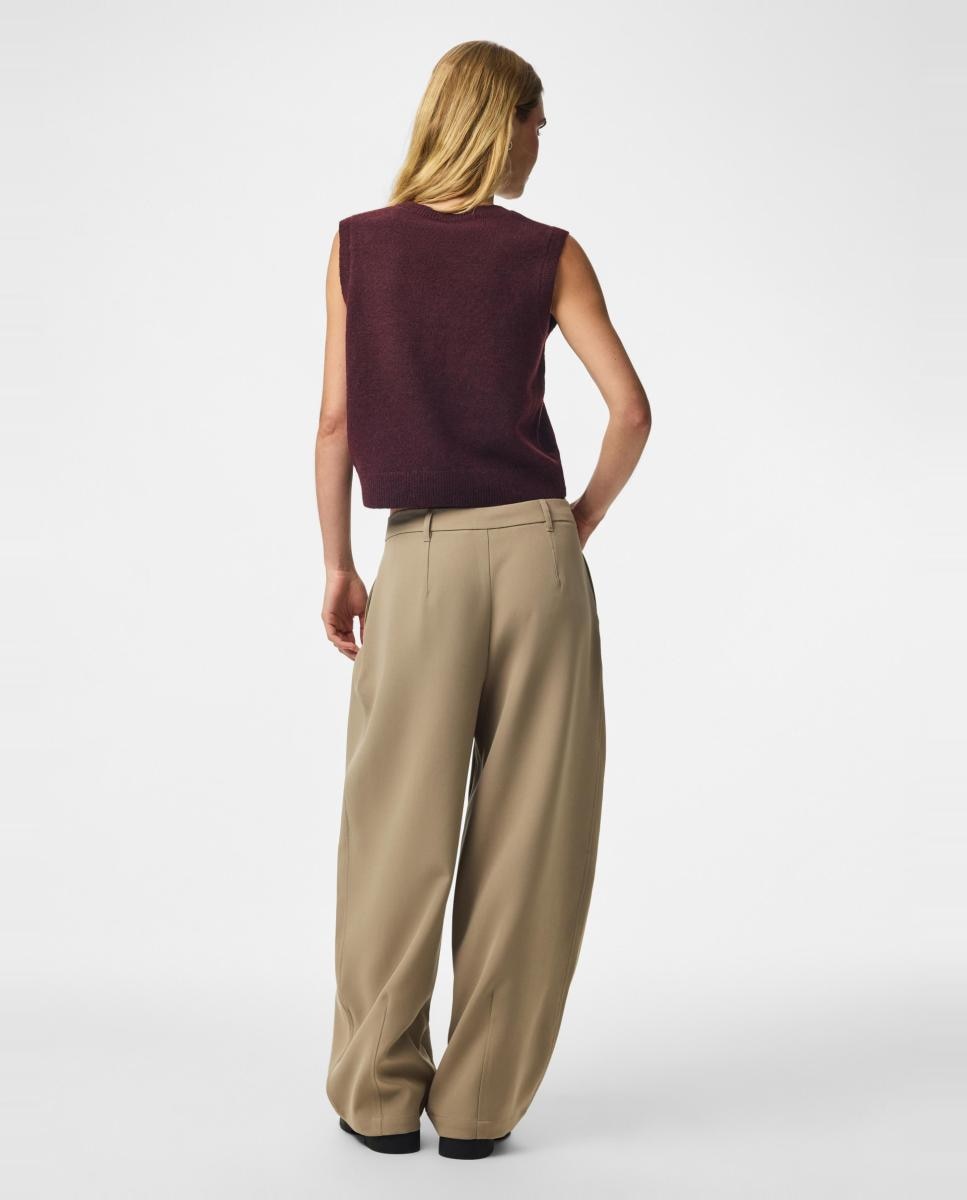 Chaleco de punto de mujer - Pieces - Granate Granate-2