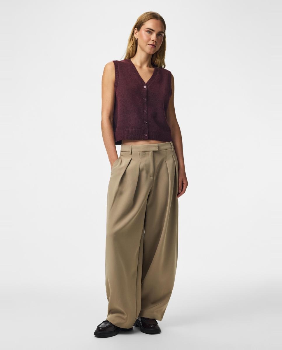 Chaleco de punto de mujer - Pieces - Granate Granate-6