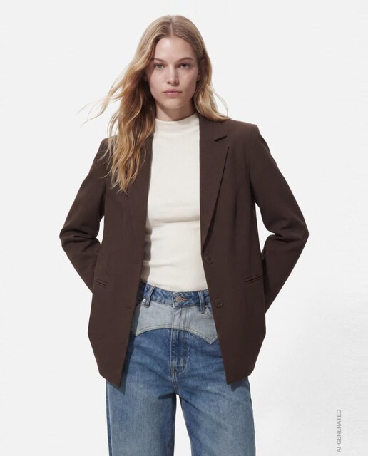 Blazer de traje de mujer oversize con solapa
