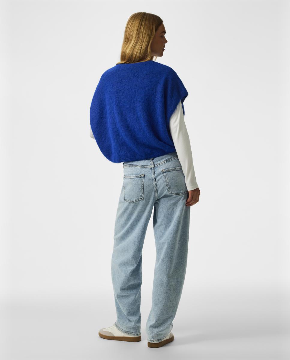 Imagen 2 de Chaleco de mujer de punto - Pieces - Azul índigo Azul índigo