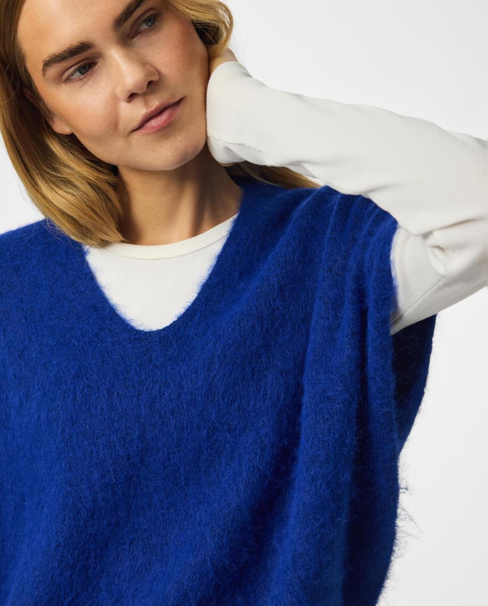 Imagen 4 de Chaleco de mujer de punto - Pieces - Azul índigo Azul índigo