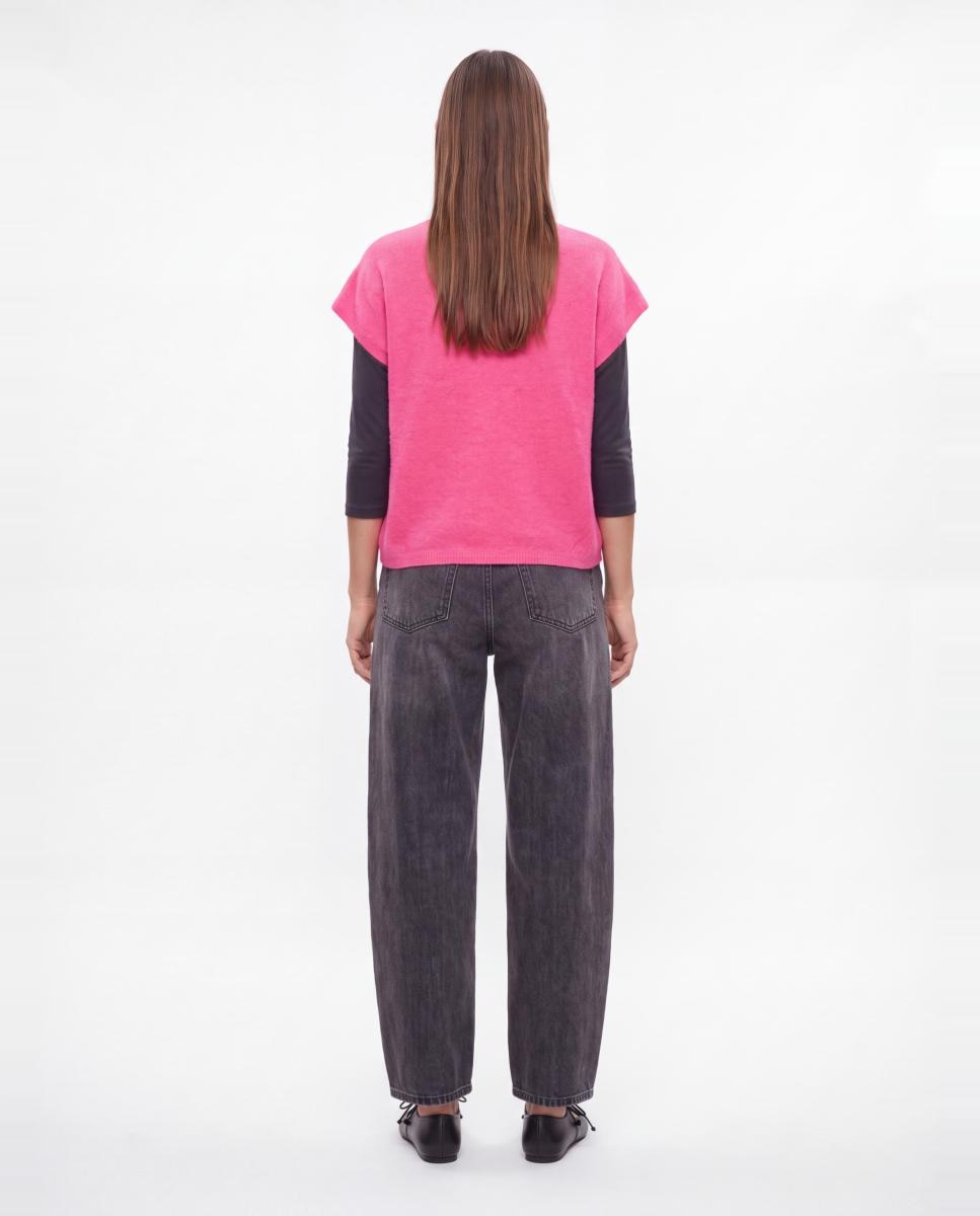 Imagen 2 de Chaleco de mujer de punto - Pieces - Fucsia Fucsia