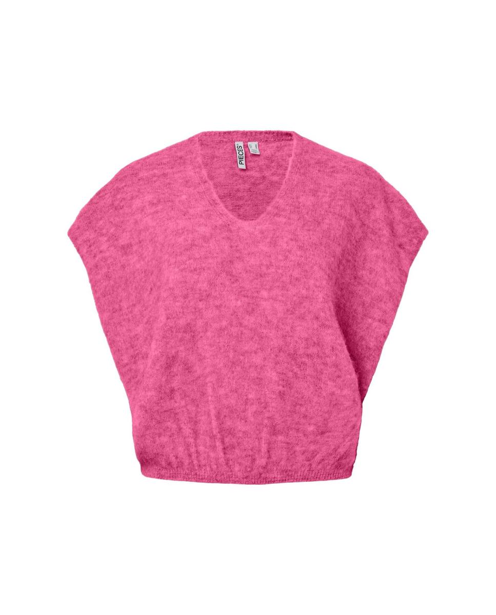 Imagen 5 de Chaleco de mujer de punto - Pieces - Fucsia Fucsia