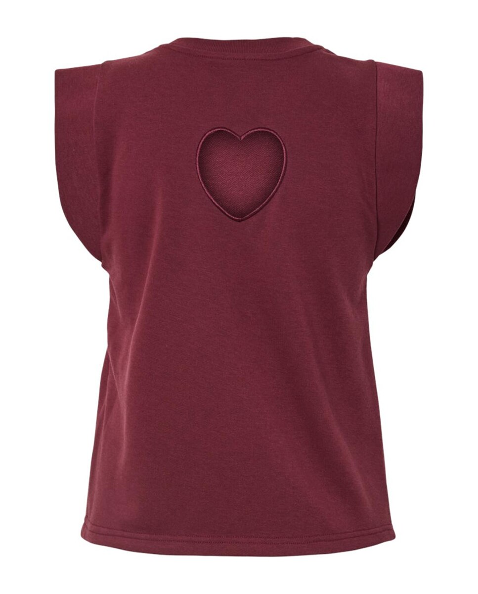 Camiseta de tejido tipo sudadera de mujer - Pieces - Rojo Granate Rojo Granate-2