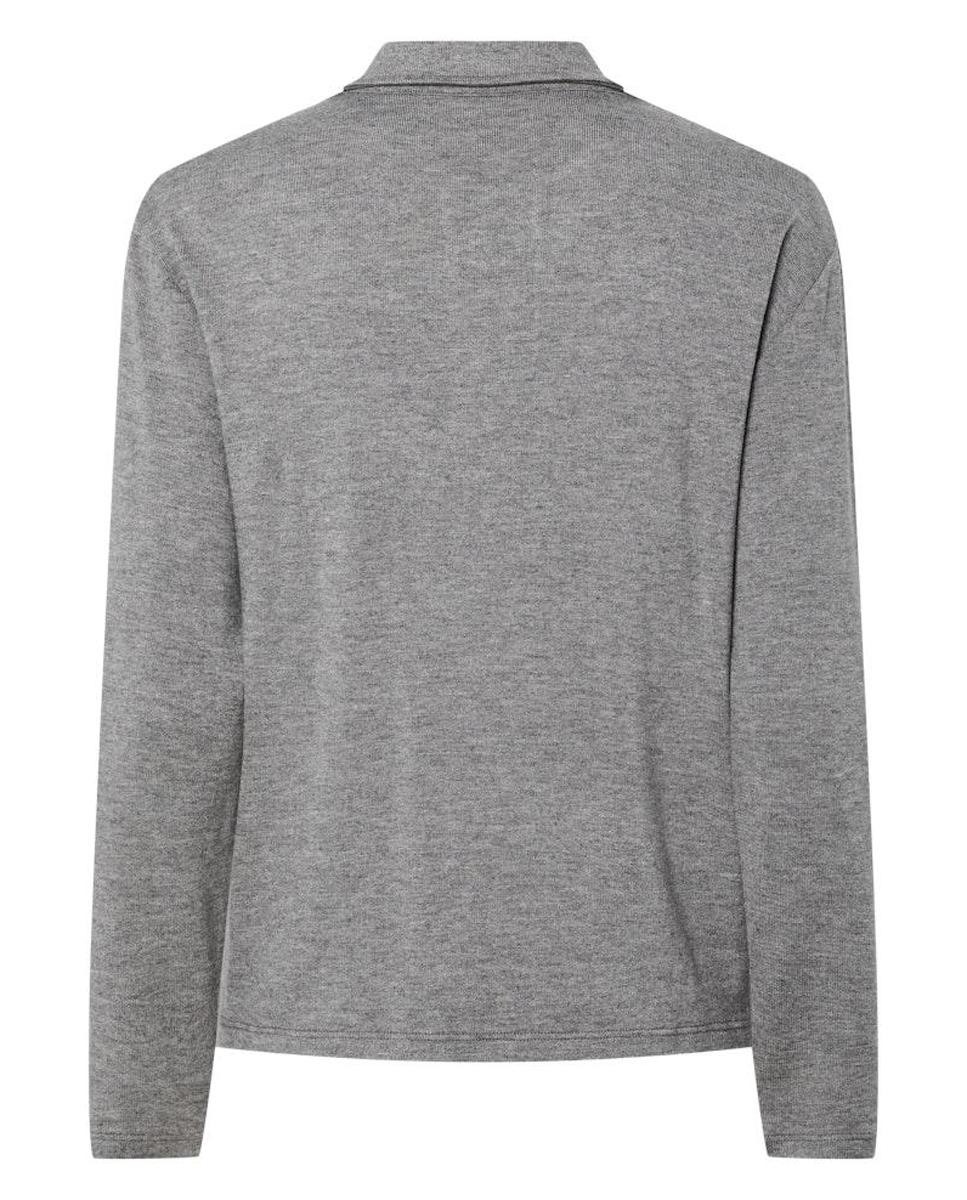 Polo de punto de mujer - Pieces - Gris claro Gris claro-5