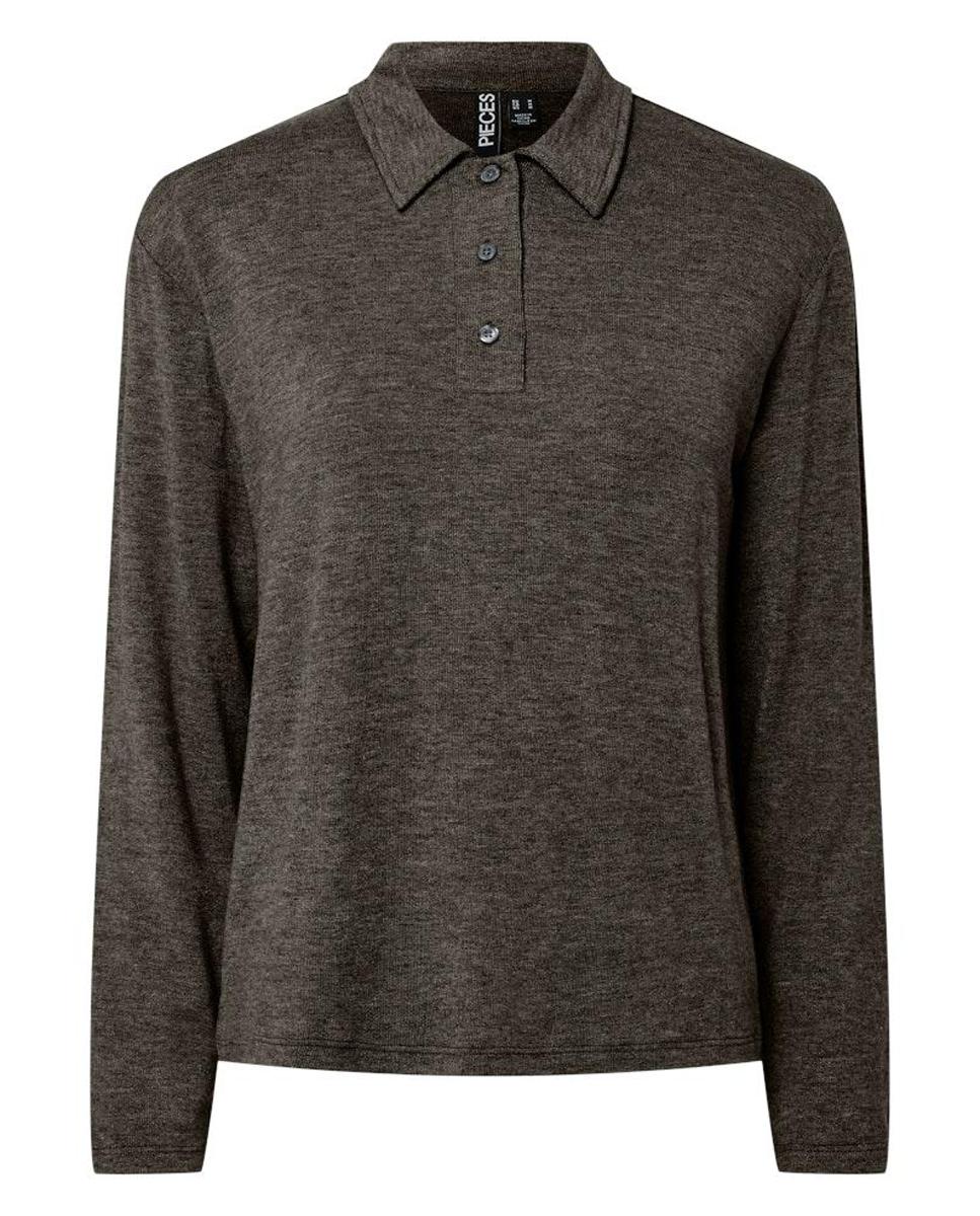 Polo de Malha Cinzento-escuro-5
