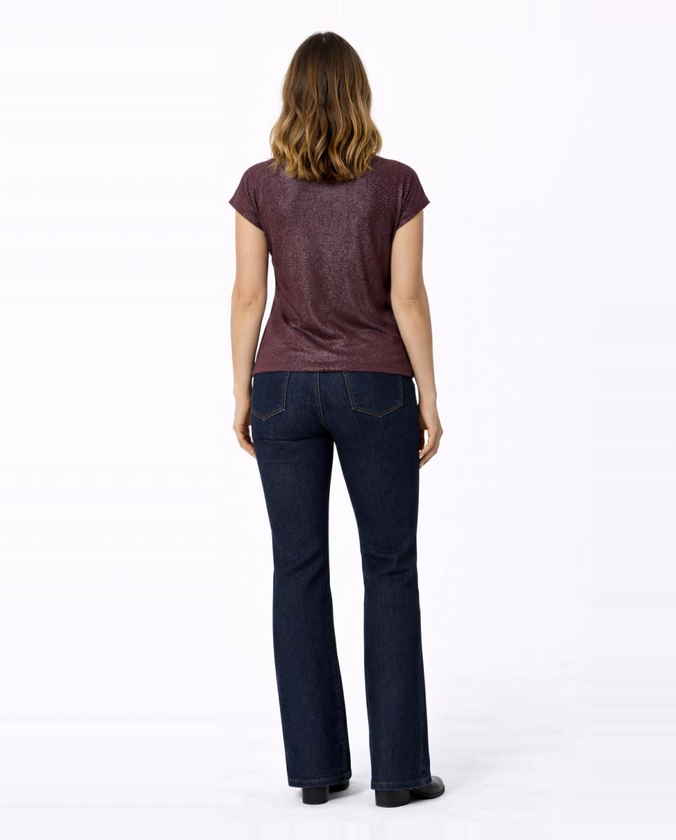 T-shirt de mulher com manga curta Bordeaux-2