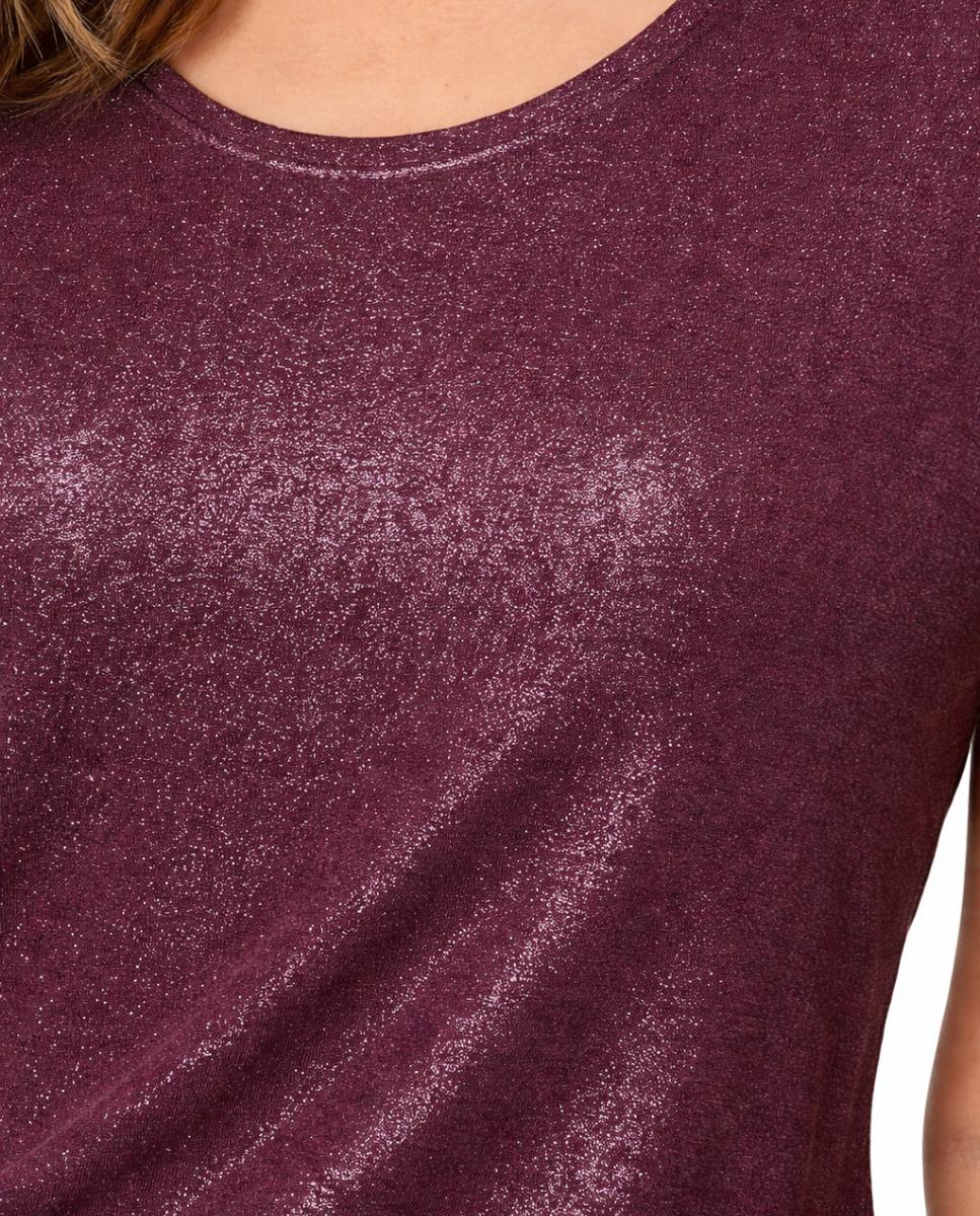 T-shirt de mulher com manga curta Bordeaux-3