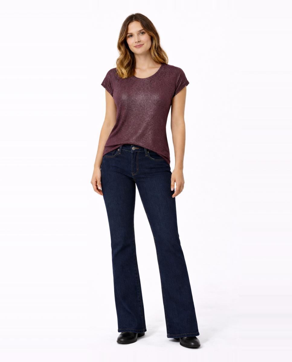 T-shirt de mulher com manga curta Bordeaux-6