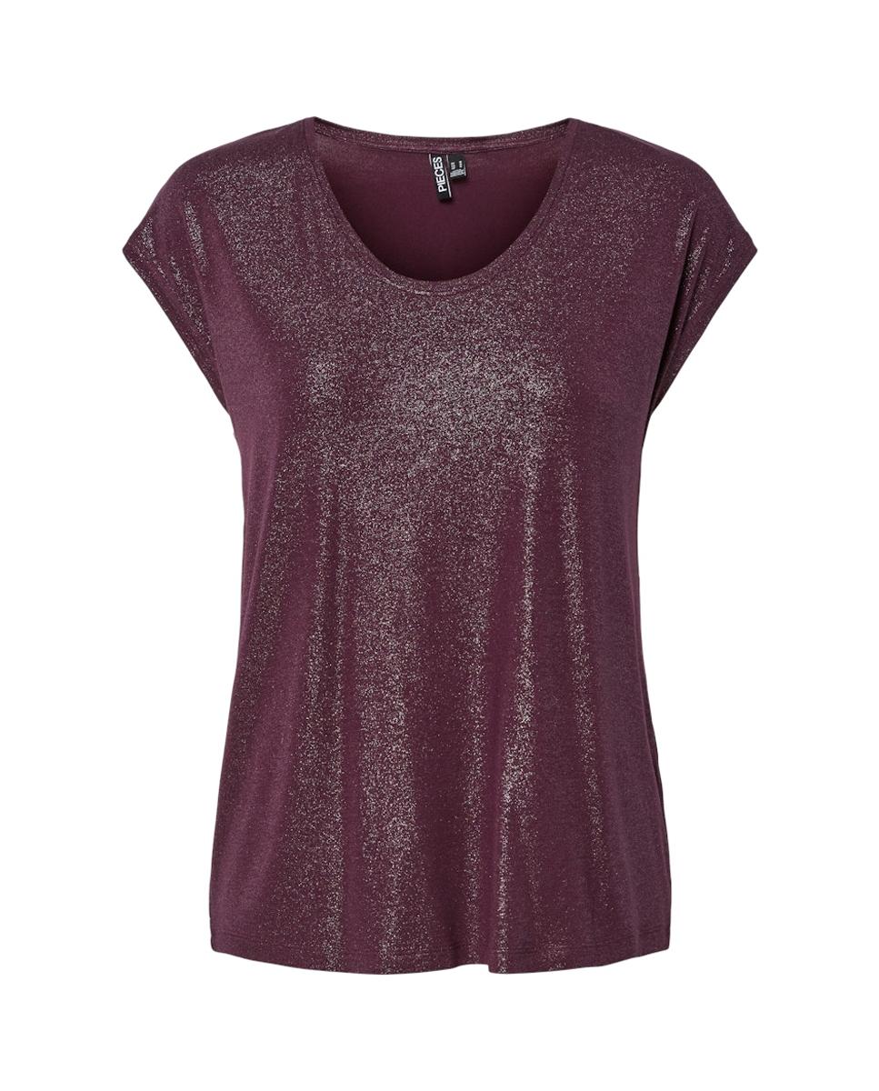 T-shirt de mulher com manga curta Bordeaux-4