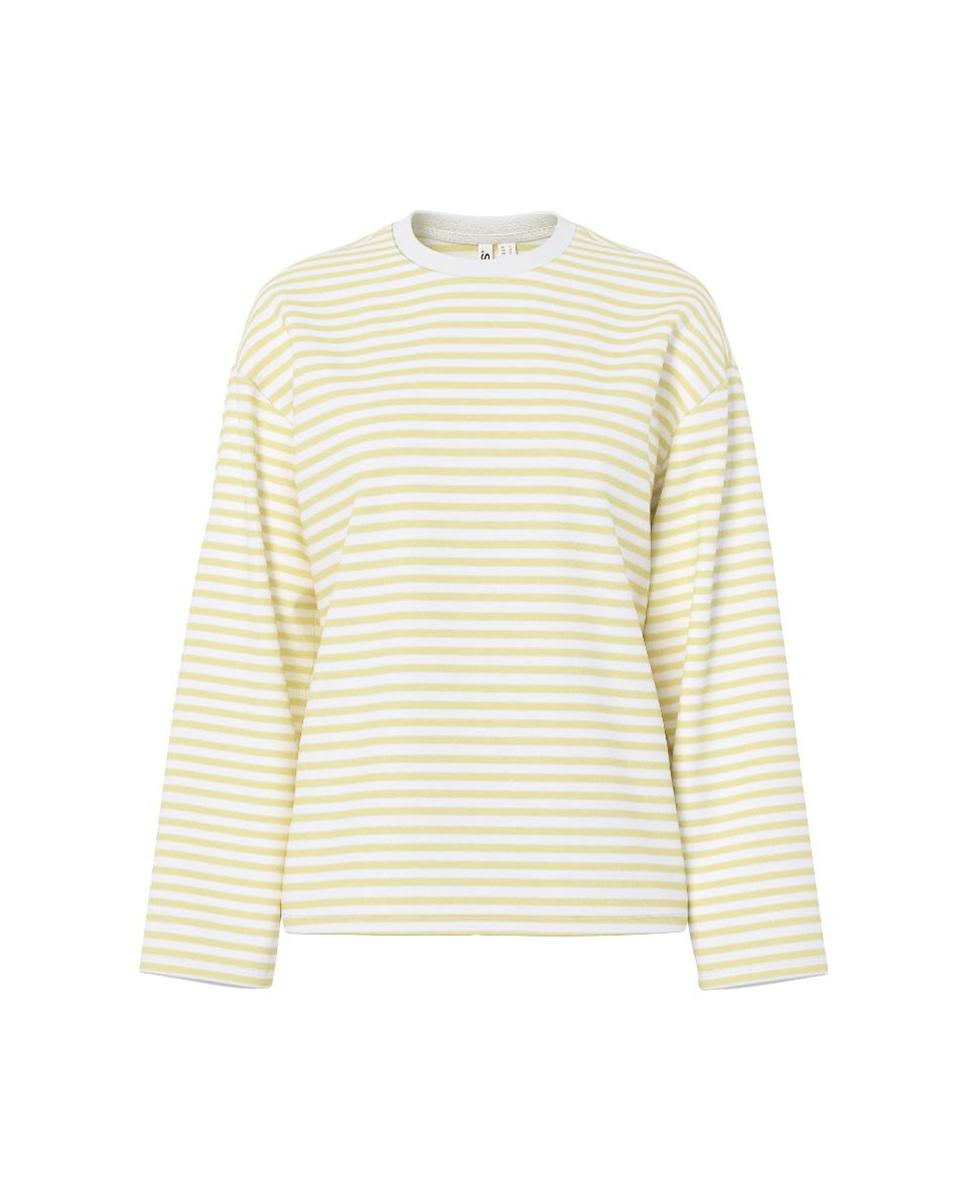 Camisola às Riscas com Manga Comprida Amarelo-2