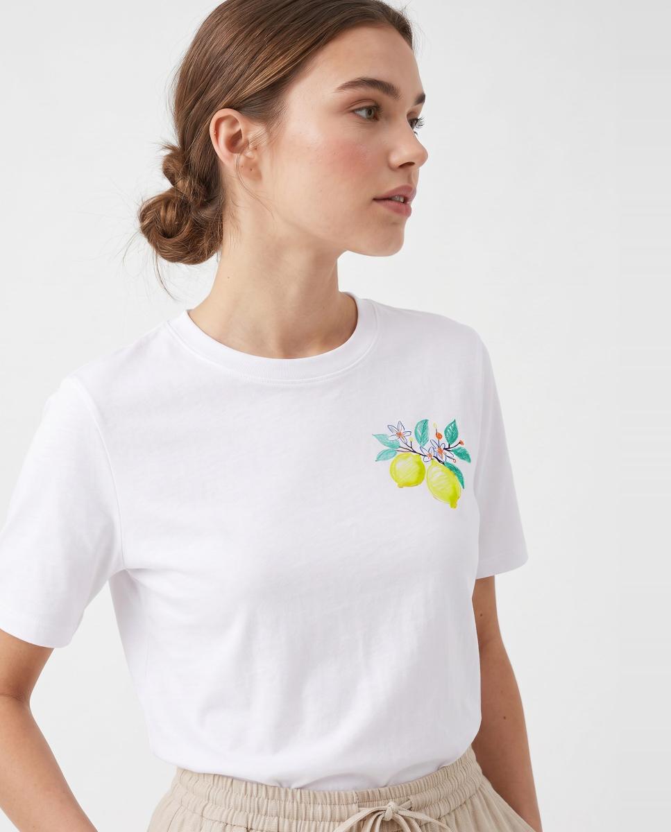 Blusa de manga curta com estampado de flores Amarelo-3