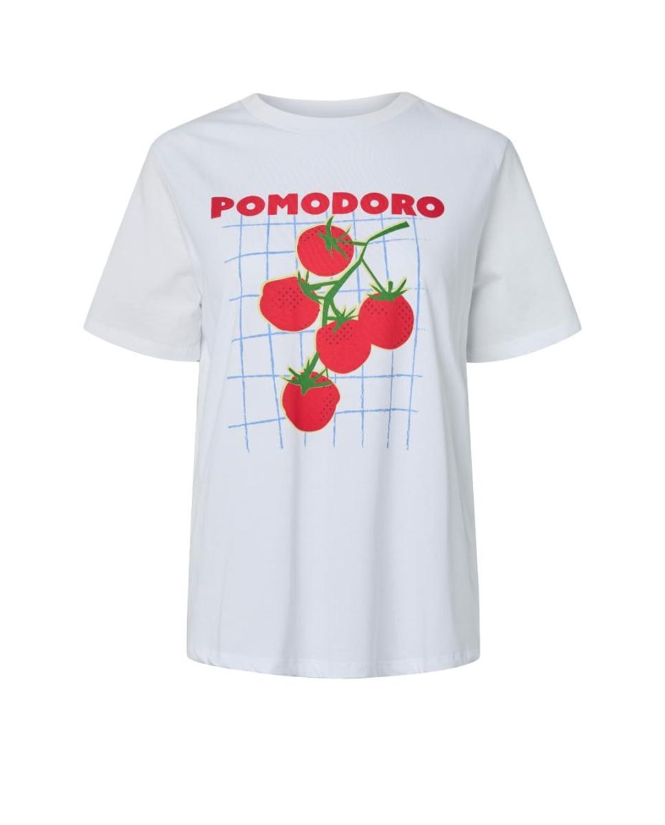T-shirt de manga curta com decote redondo Branco-5