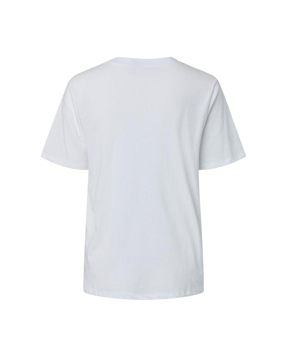 T-shirt de manga curta com decote redondo Branco-6
