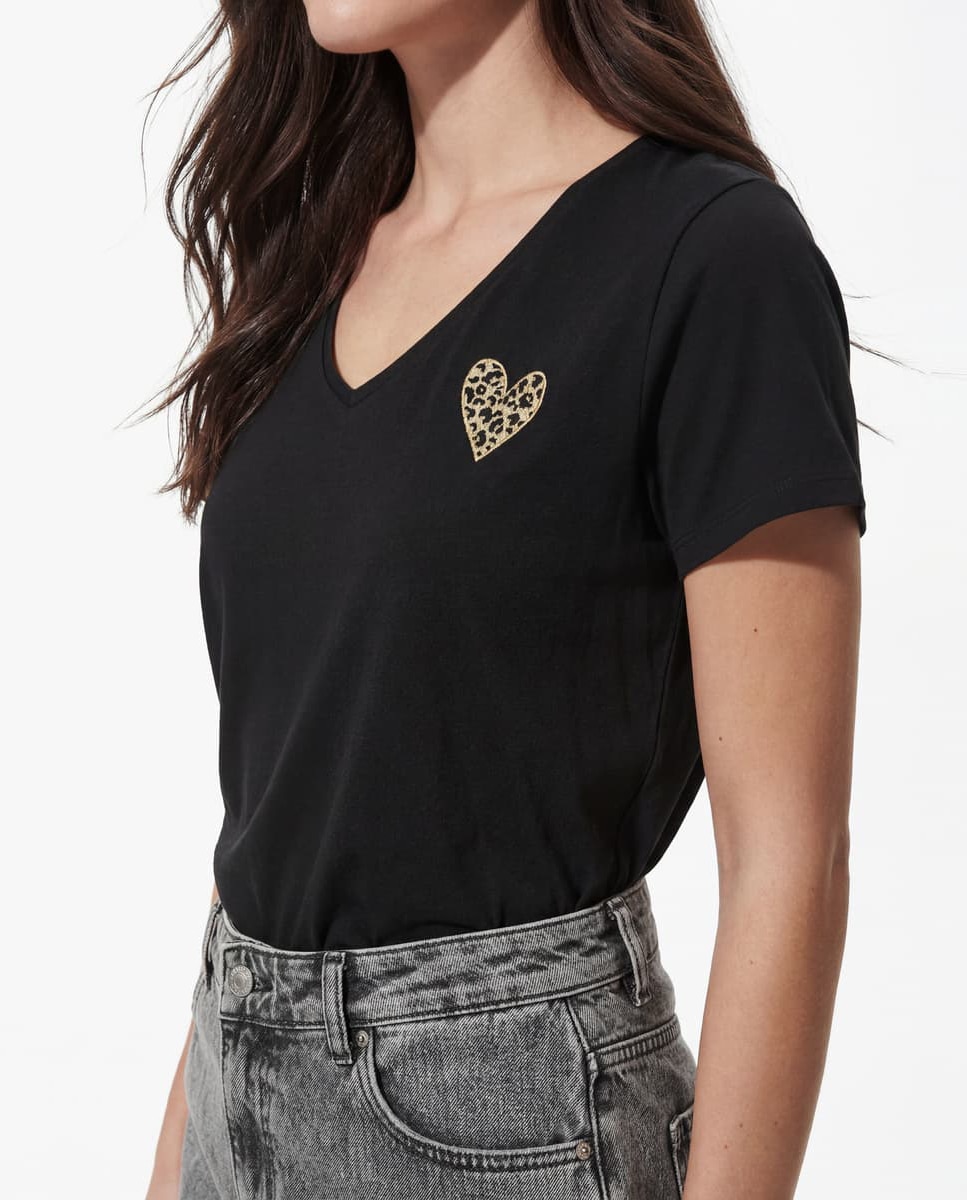 T-shirt básica Preto-3