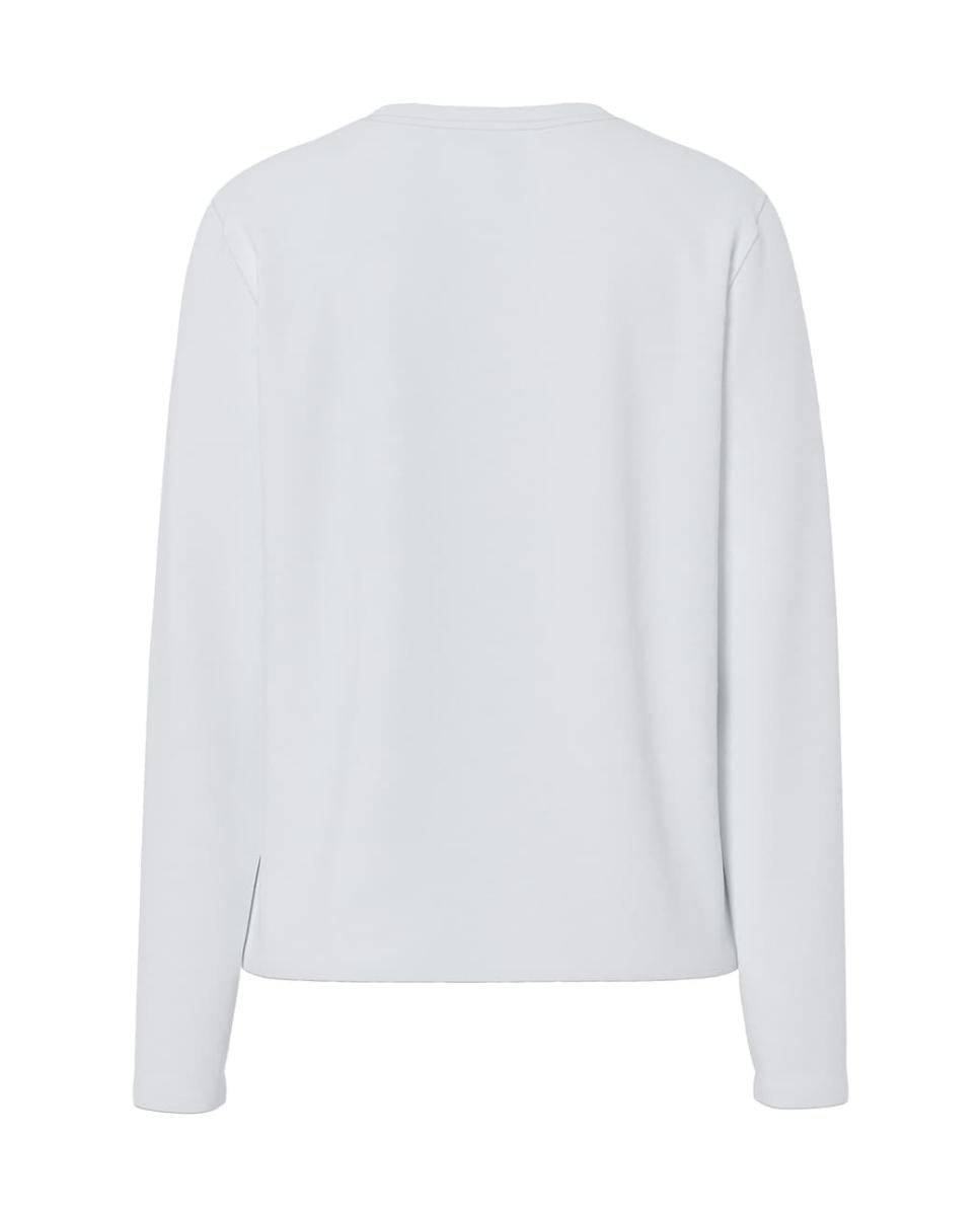 Camiseta de mujer de manga larga con cuello redondo - Pieces - Blanco Blanco-5
