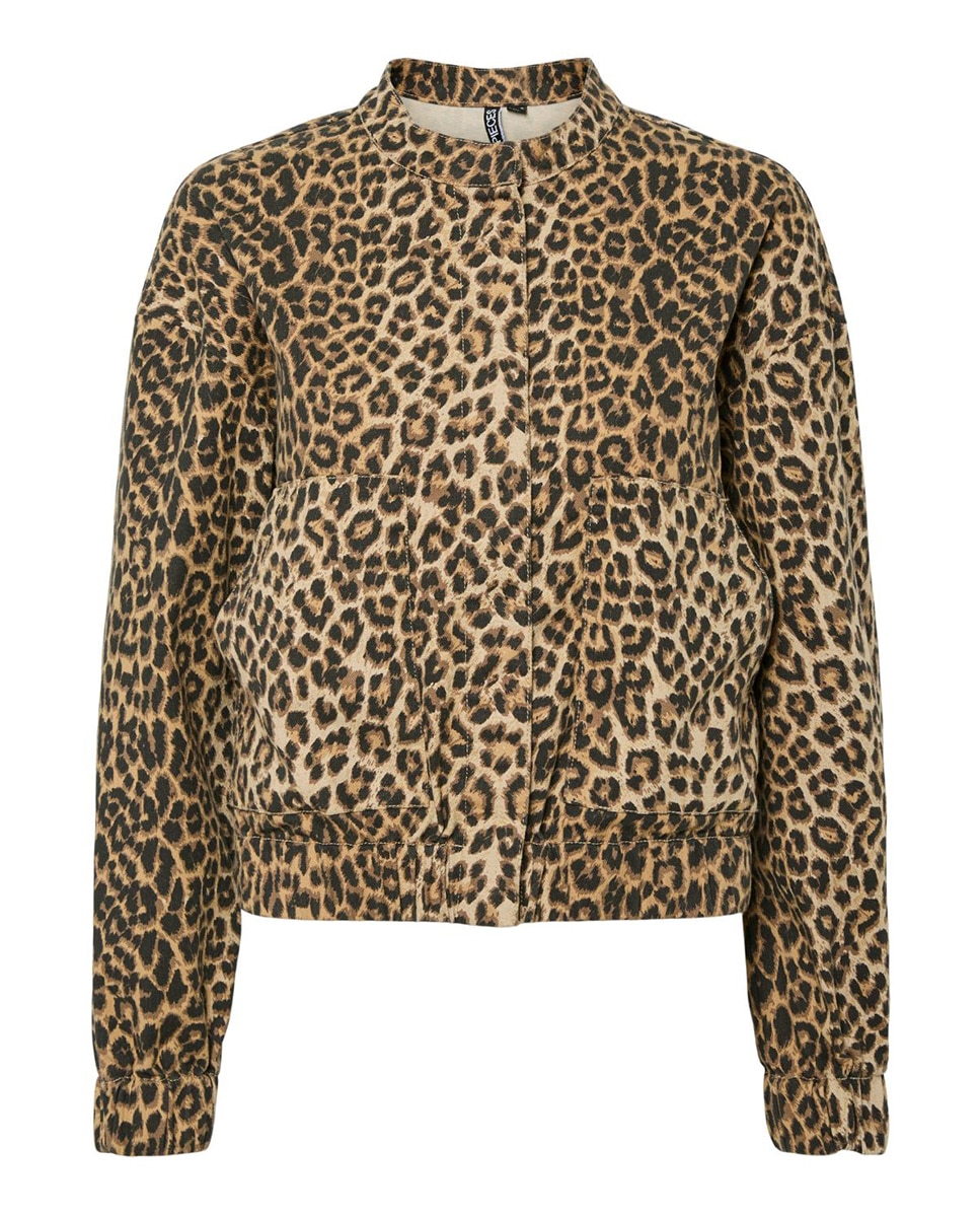 Blusão Bomber com Animal Print de Leopardo Castanho-claro-5