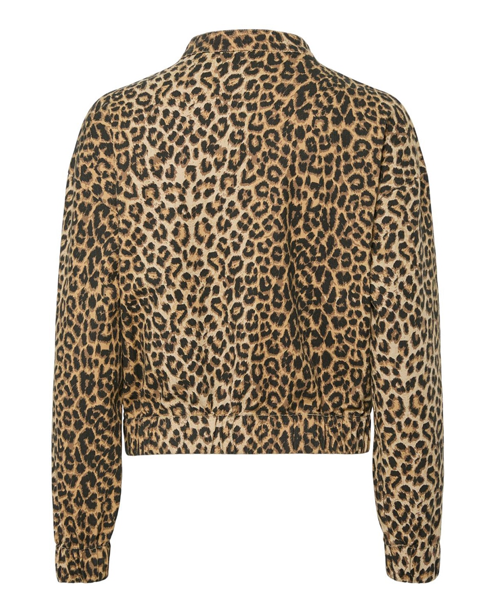 Blusão Bomber com Animal Print de Leopardo Castanho-claro-6