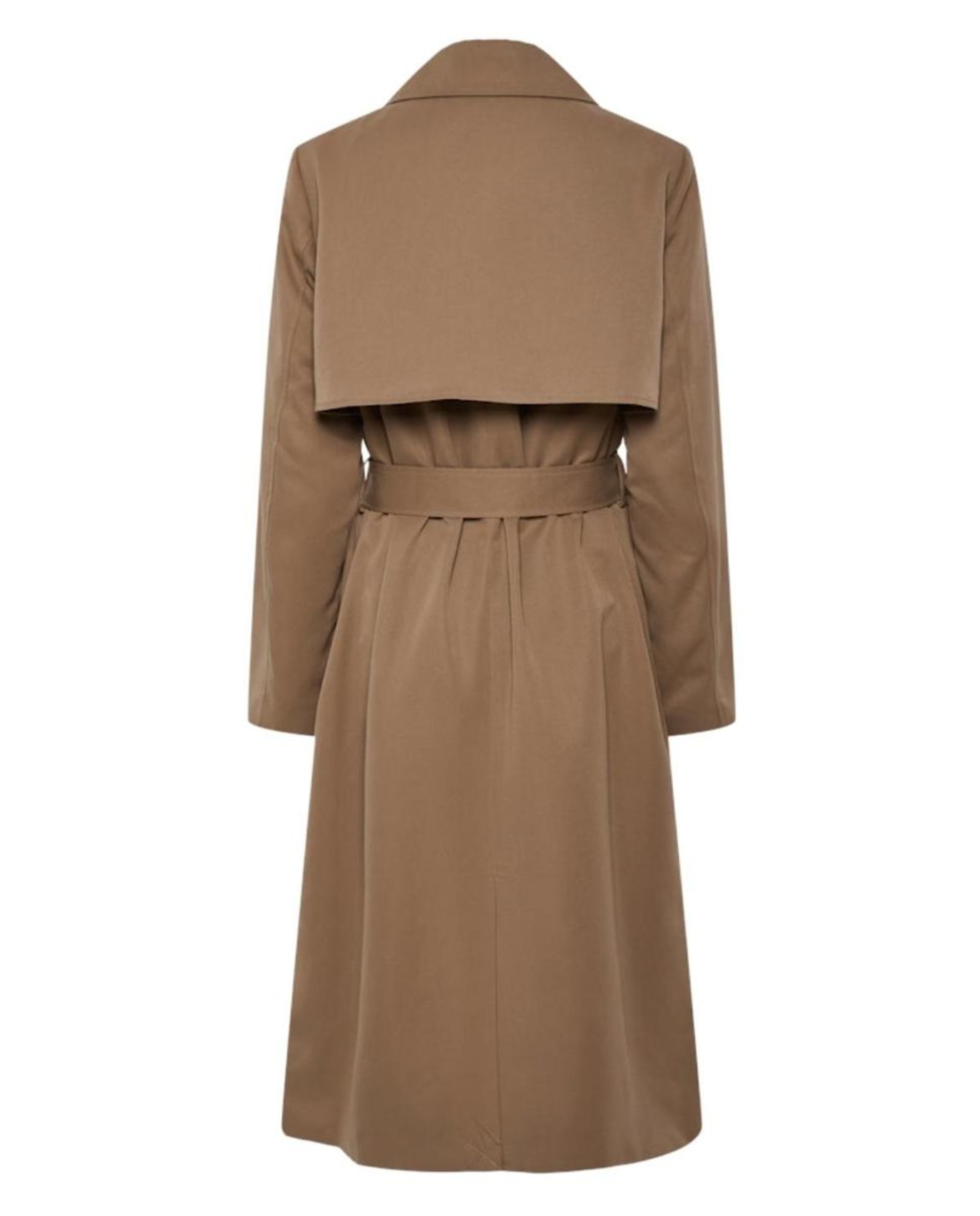 Gabardina Cruzada Midi. Castanho-claro-7