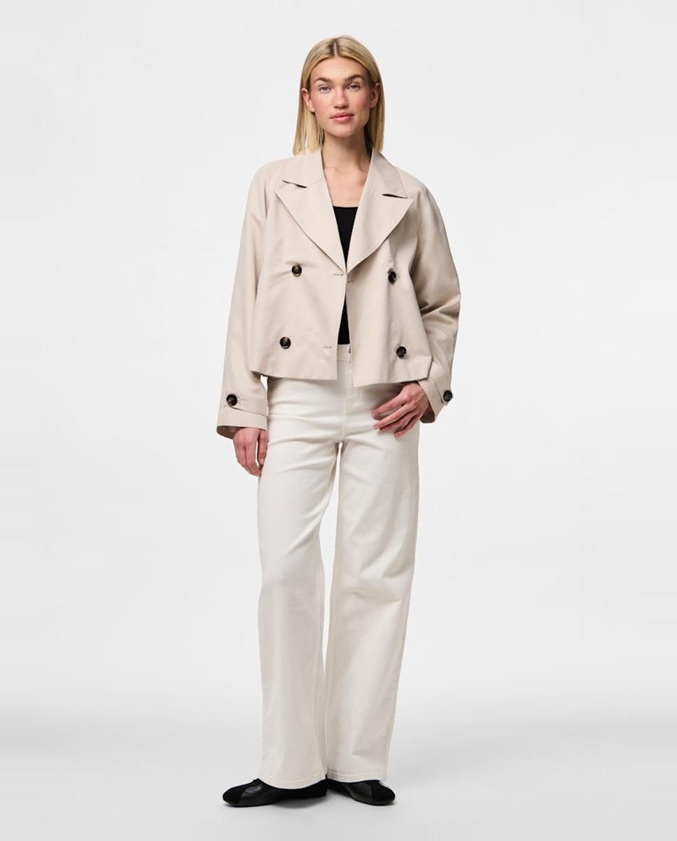Gabardine Curta Bege-7