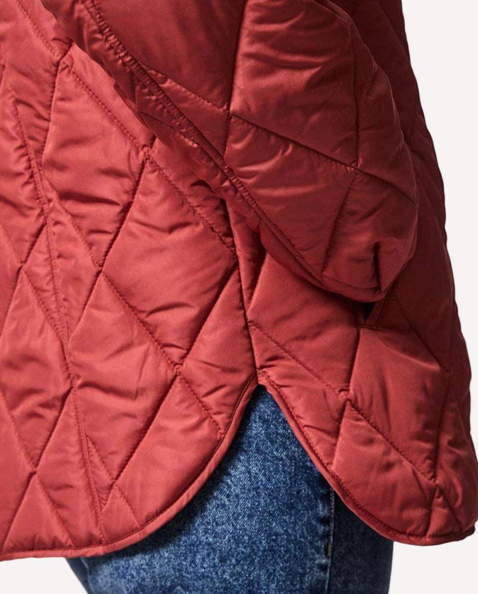 Casaco acolchoado com botões Vermelho-4