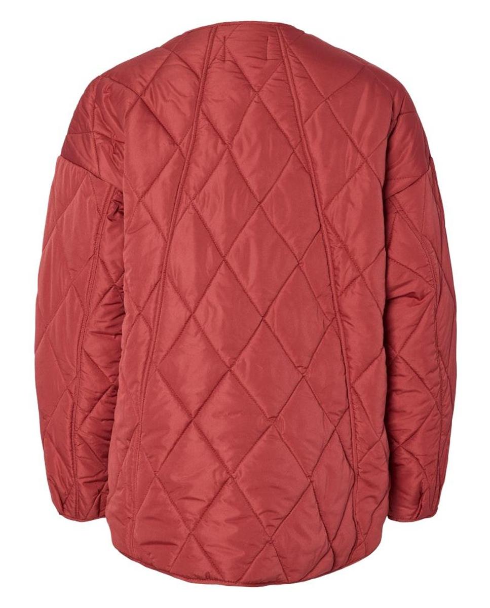 Casaco acolchoado com botões Vermelho-7