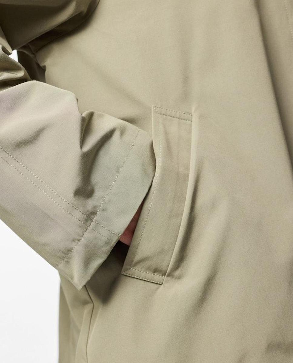 Sobretudo Tipo Gabardine com Colarinho de Camisa Verde-claro-5