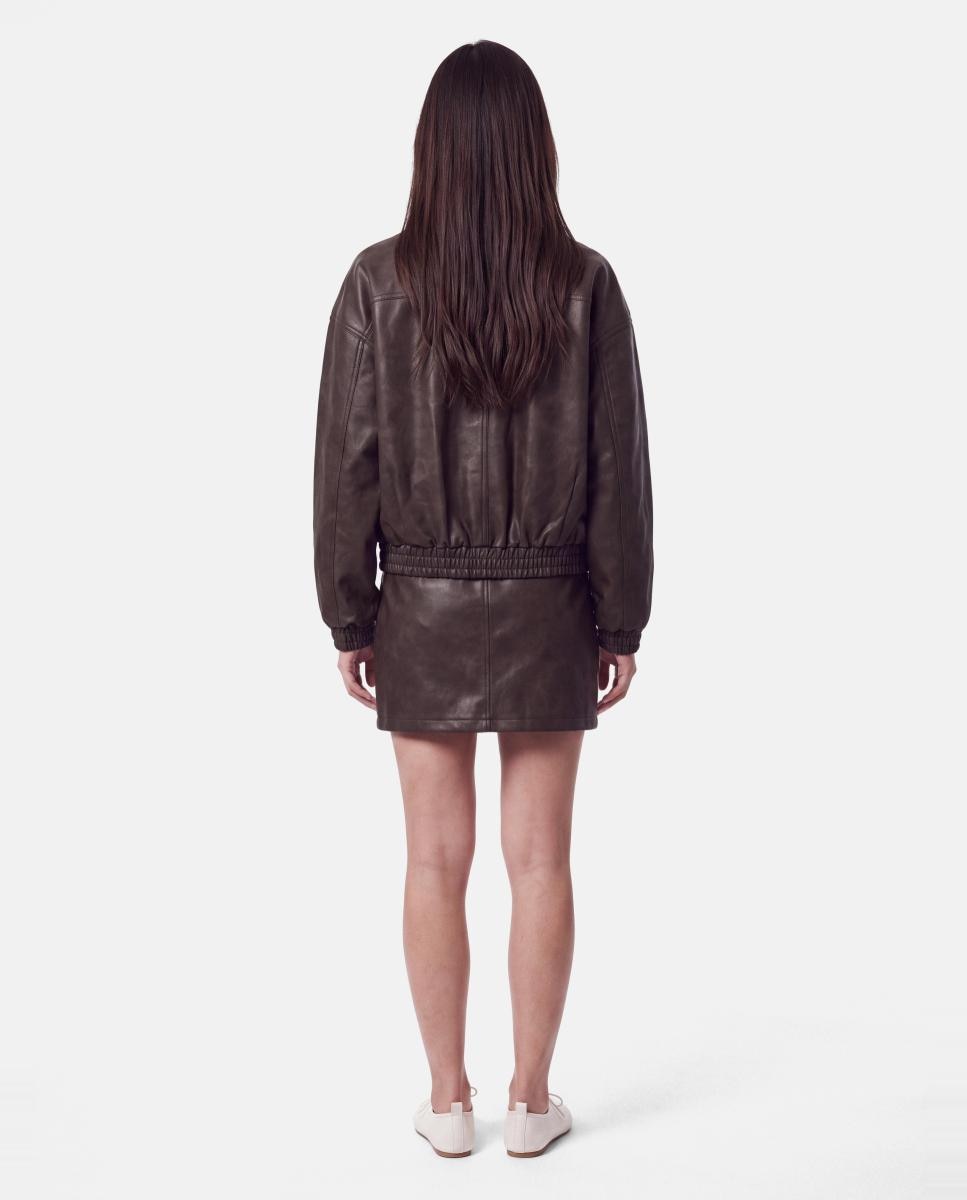 Cazadora bomber de mujer y manga larga - Pieces - Marrón oscuro Marrón oscuro-2