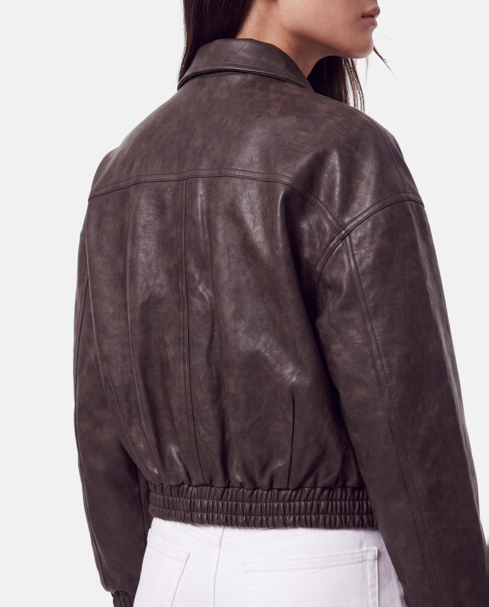 Cazadora bomber de mujer y manga larga - Pieces - Marrón oscuro Marrón oscuro-3