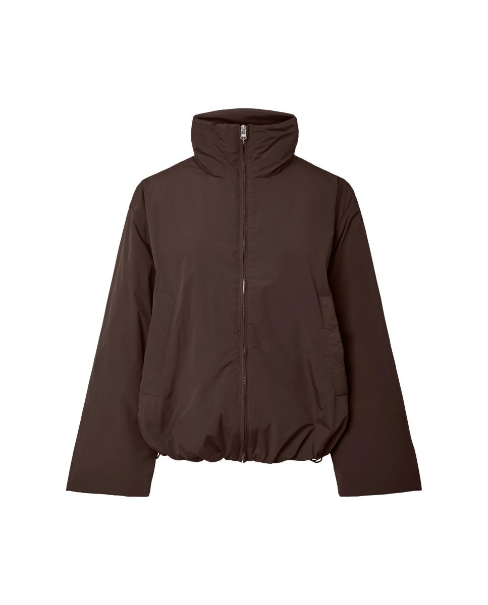 Chaqueta de mujer acolchada - Pieces - Marrón oscuro Marrón oscuro-4