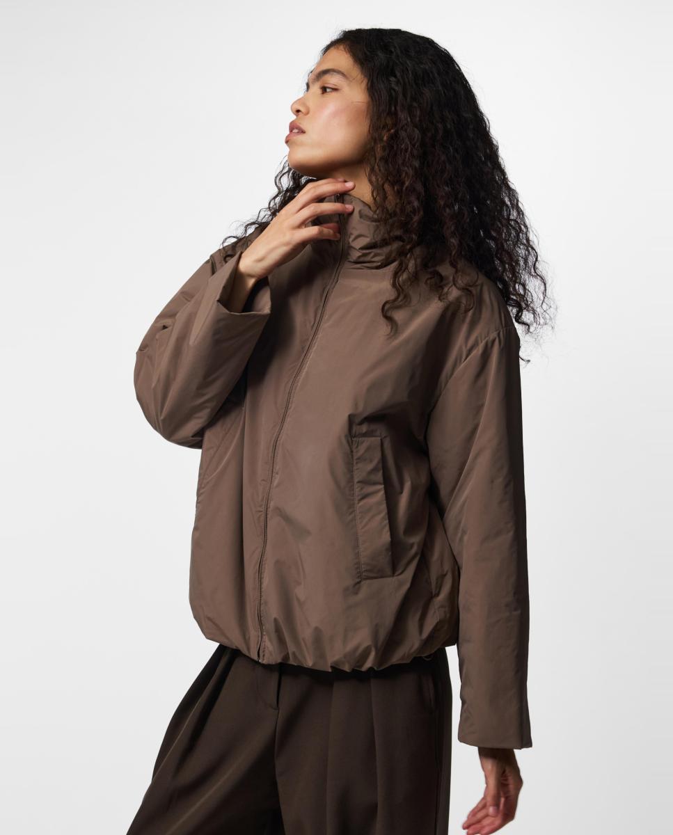 Chaqueta de mujer acolchada - Pieces - Gris Gris-4
