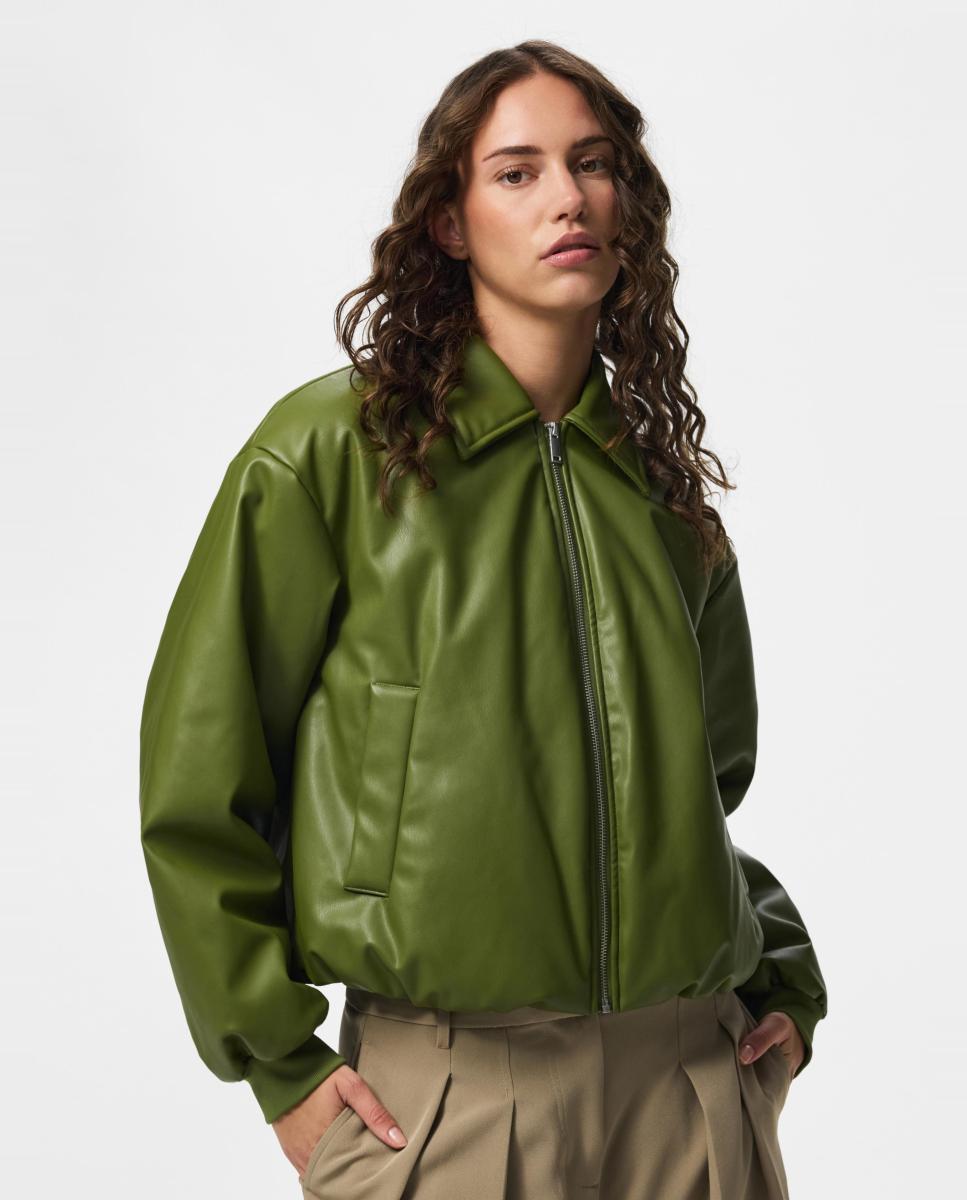 Cazadora bomber de mujer - Pieces - Verde claro Verde claro-1