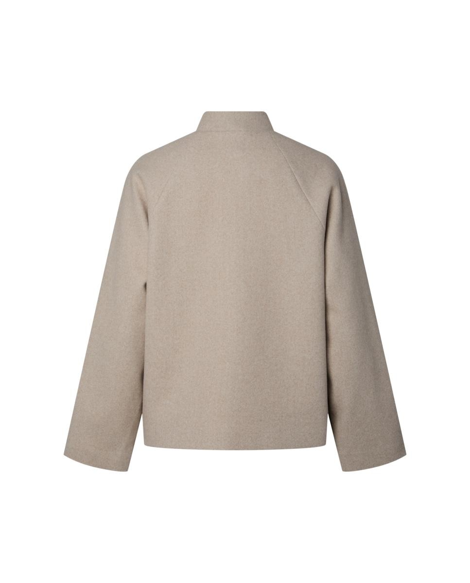 Abrigo de mujer de paño - Pieces - Beige Beige-8