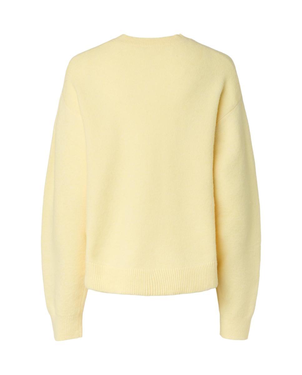 Jersey de mujer con cuello redondo y manga larga - Pieces - Amarillo Amarillo-6