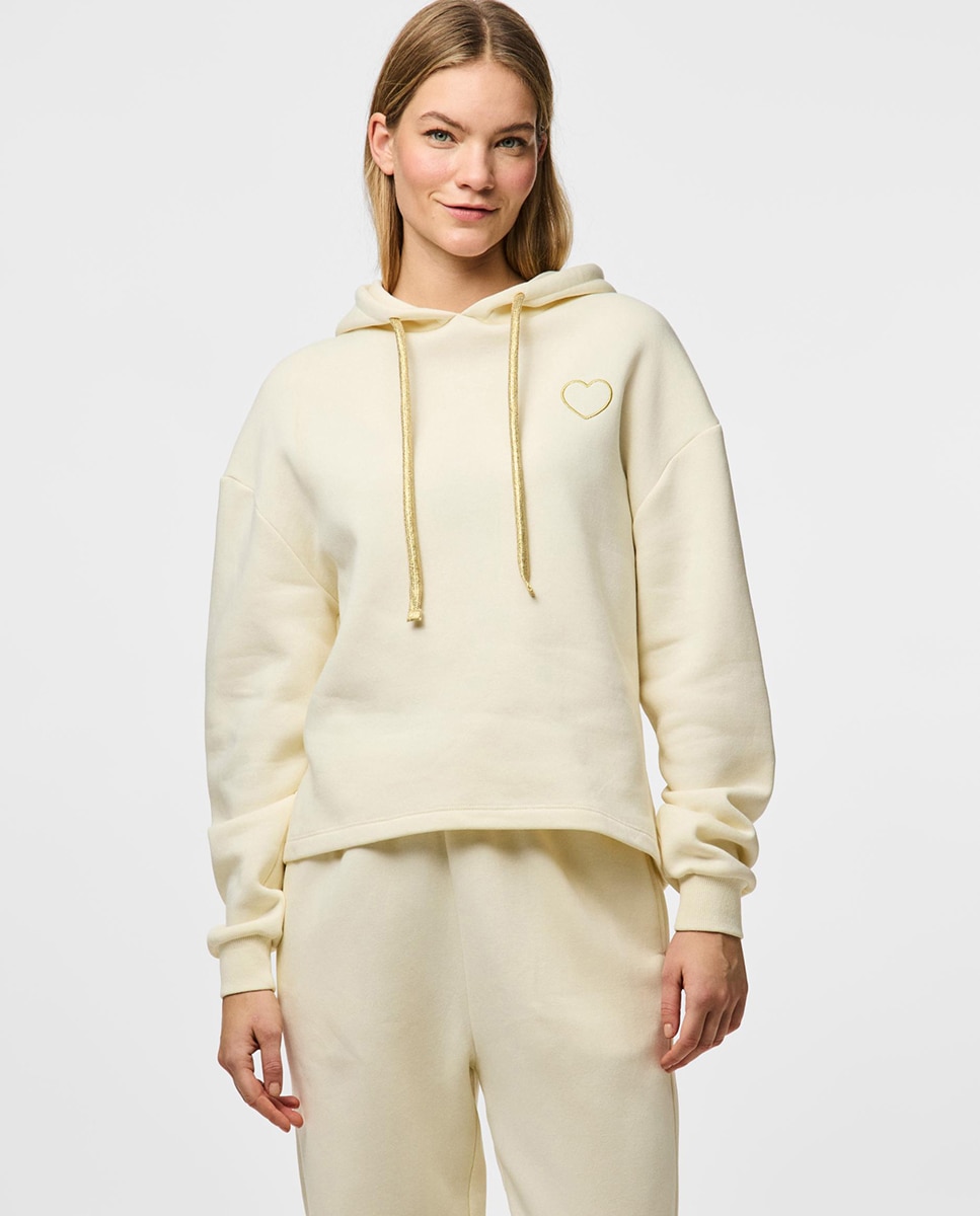 Sweatshirt de Fato de Treino com Manga Comprida Cru-1