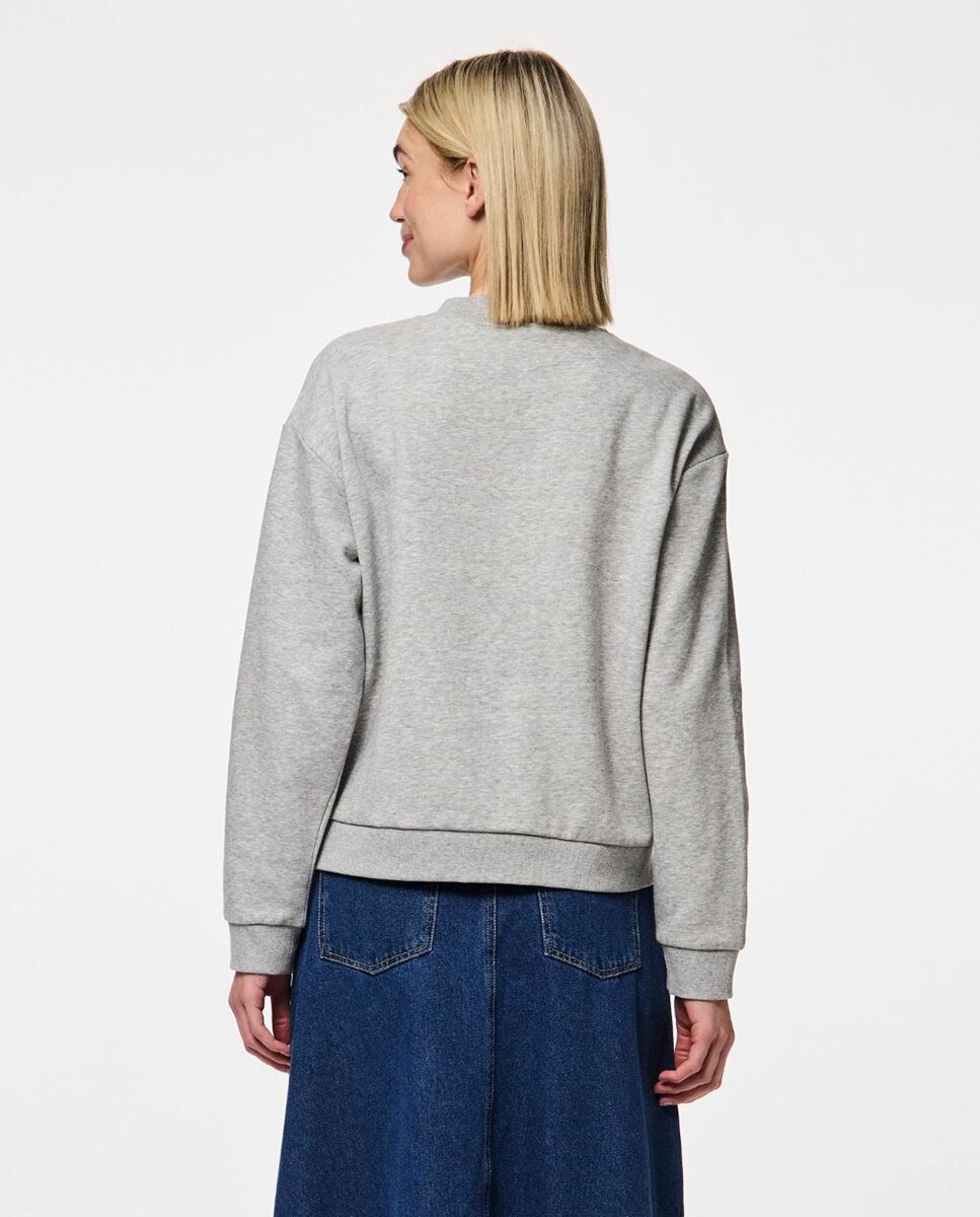 Sweatshirt com Estampado Cinzento-claro-2