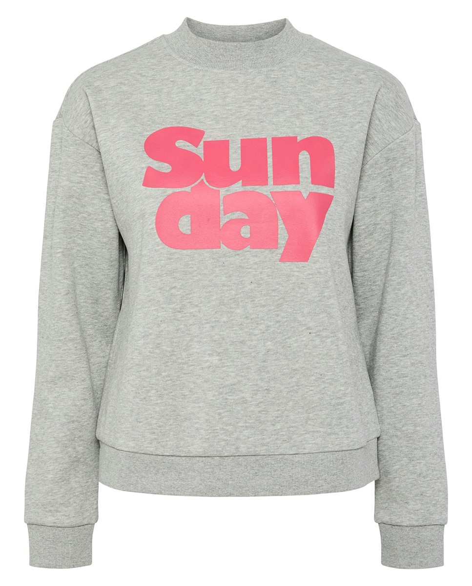 Sweatshirt com Estampado Cinzento-claro-5