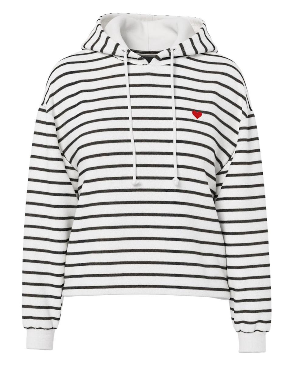 Sweatshirt de Fato de Treino com Manga Comprida às Riscas Preto-5