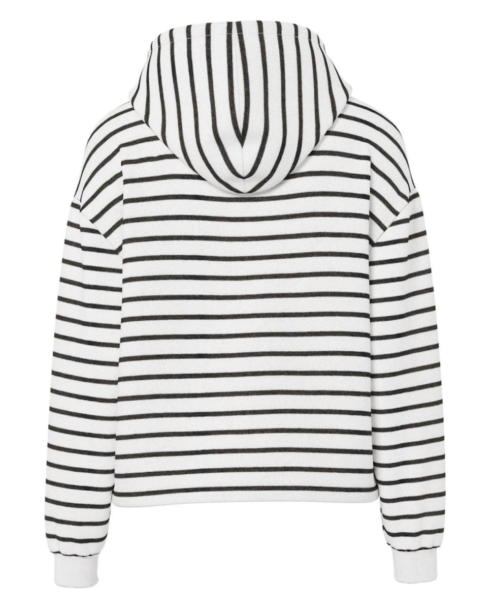 Sweatshirt de Fato de Treino com Manga Comprida às Riscas Preto-6